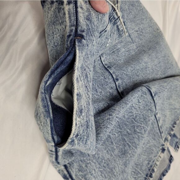 VINTAGE 80s acid washed denim high waist jean mini skirt Calvin Klein S/M - Picture 7 of 11